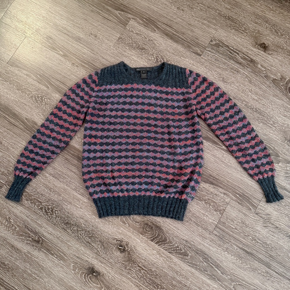 Marc by Marc Jacobs Twinkle Stripe Sweater Knit Metallic